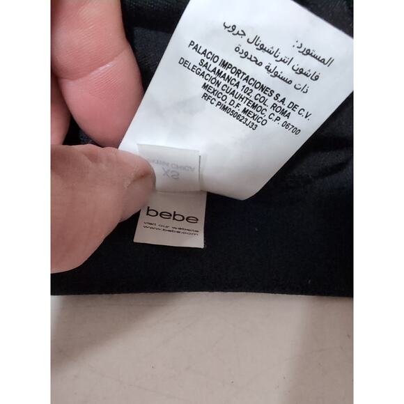 Bebe Studded Cropped Top Women XSmall Black Holiday Party Biker Goth Festival - Picture 10 of 10